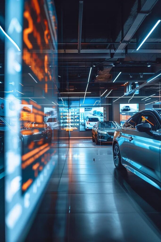 a sleek, modern office environment showcases tulsa drivers reviewing an interactive digital display of essential car insurance coverages, with a prominent focus on liability, collision, and comprehensive options represented through vivid infographics on a large screen.